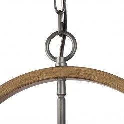 LNC Modern Farmhouse Geometric Wooden Globe Chandelier-6 Lights-Clearance Lighting