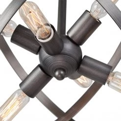 LNC Modern Farmhouse Geometric Wooden Globe Chandelier-6 Lights-Clearance Lighting