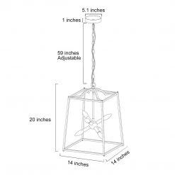 Uolfin Lighting LNC Home- Modern Farmhouse Square Black Chandelier - 6 Lights-Clearance