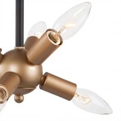 Uolfin Lighting LNC Home- Modern Farmhouse Square Black Chandelier - 6 Lights-Clearance