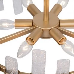 LNC Home- Classic Crystal Glass Tube Chandelier - 6 Lights Open Box Lighting