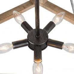 Google Hot Sale LNC Rustic Drum Kitchen Island Chandelier -5 Lights