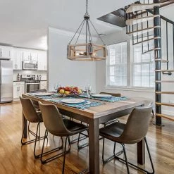 Google Hot Sale LNC Rustic Drum Kitchen Island Chandelier -5 Lights