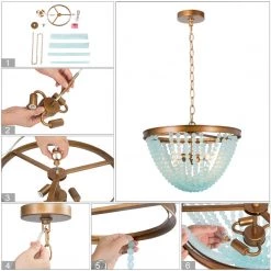 Uolfin LNC Glass Bead Draped Chandelier - Modern Glass