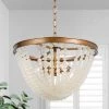 Uolfin LNC Home -Glass Bead Draped Chandelier - Modern & Glass-Clearance Lighting