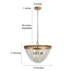Uolfin LNC Home -Glass Bead Draped Chandelier - Modern & Glass-Clearance Lighting