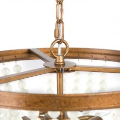 Uolfin LNC Home -Glass Bead Draped Chandelier - Modern & Glass-Clearance Lighting