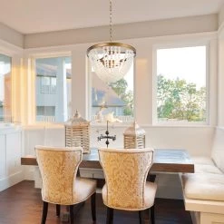 Uolfin LNC Home -Glass Bead Draped Chandelier - Modern & Glass-Clearance Lighting