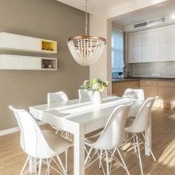 Uolfin LNC Home -Glass Bead Draped Chandelier - Modern & Glass-Clearance Lighting