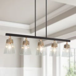 Modern LNC Tapered Kitchen Island Chandelier - 5 Light