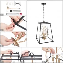 LNC Modern Geometric Crystal Lantern-3 Lights Hot Sale