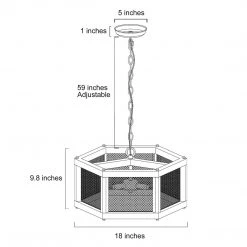 Uolfin Hot Sale LNC Rustic Wood Wire Mesh Chandelier-Clearance