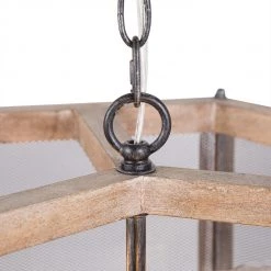 Uolfin Hot Sale LNC Rustic Wood Wire Mesh Chandelier-Clearance