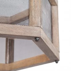 Uolfin Hot Sale LNC Rustic Wood Wire Mesh Chandelier-Clearance