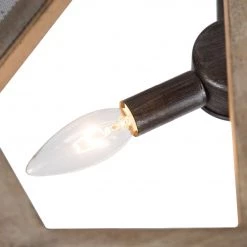 Uolfin Hot Sale LNC Rustic Wood Wire Mesh Chandelier-Clearance