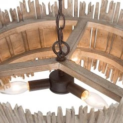 Uolfin Hot Sale LNC Barn Crate Farmhouse Chandelier-3 Lights