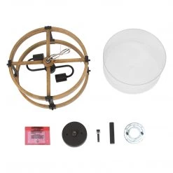 LNC Rustic Wood Semi-flush Ceiling Light 15 LNC Rustic Wood Semi-flush Ceiling Light