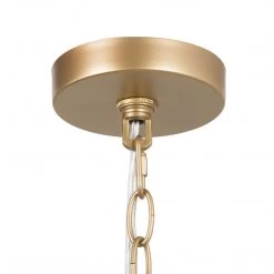 LNC Tifany Modern Brass Gold Drum Chandelier-4 Lights Lighting