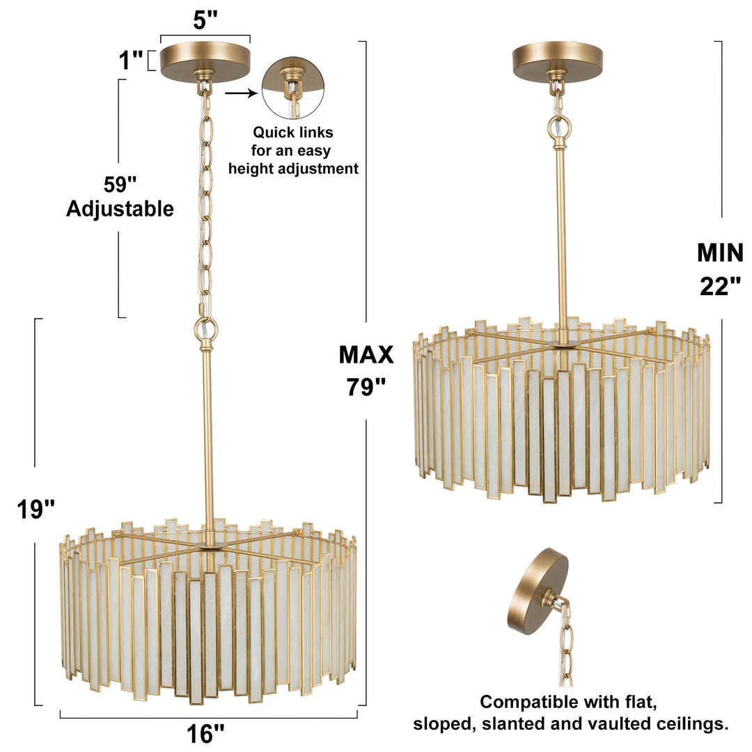 Lighting LNC Modern Designer Drum Chandelier Open Box 7 Lighting LNC Modern Designer Drum Chandelier Open Box