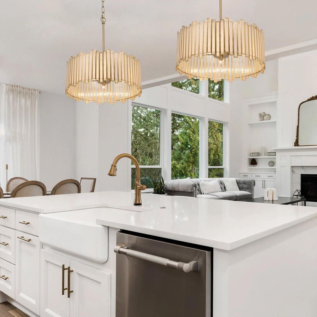 Lighting LNC Modern Designer Drum Chandelier Open Box 5 Lighting LNC Modern Designer Drum Chandelier Open Box