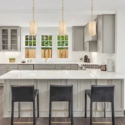 LNC Modern Tifany Gold Cylinder Pendant Lighting