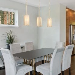 LNC Modern Tifany Gold Cylinder Pendant Lighting