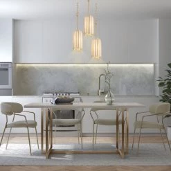 LNC Modern Tifany Gold Cylinder Pendant Lighting