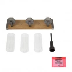 Hot Sale LNC Rustic Wood Retro Wall Sconce-3 Lights 16 Hot Sale LNC Rustic Wood Retro Wall Sconce-3 Lights