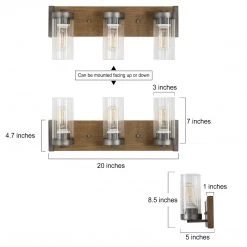 Hot Sale LNC Rustic Wood Retro Wall Sconce-3 Lights 15 Hot Sale LNC Rustic Wood Retro Wall Sconce-3 Lights