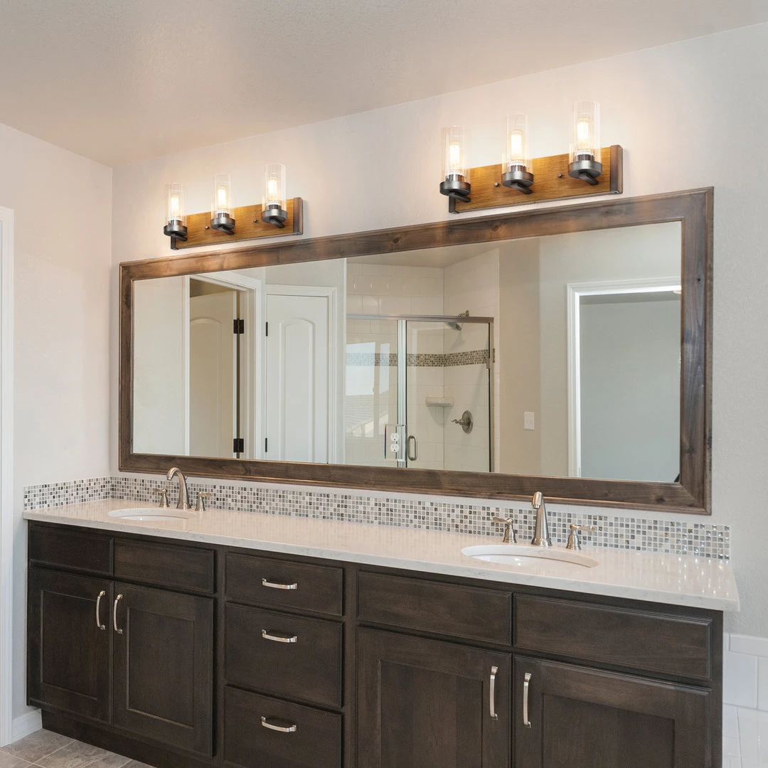 Hot Sale LNC Rustic Wood Retro Wall Sconce-3 Lights 5 Hot Sale LNC Rustic Wood Retro Wall Sconce-3 Lights