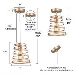 Modern LNC Gold Wire Mini Pendant