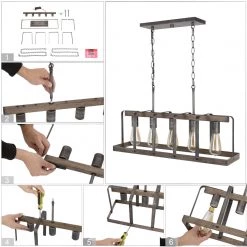 Google Lighting LNC Home -Industrial Farmhouse Wide Chandeliers-Clearance