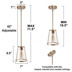 Modern Hot Sale LNC Gold Clear Glass Mini Pendant