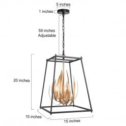 LNC Home - Modern Lotus Cage Chandelier -Clearance