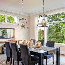 LNC Home - Modern Lotus Cage Chandelier -Clearance