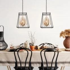 LNC Home - Modern Lotus Cage Chandelier -Clearance