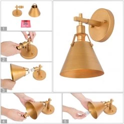 Modern Hot Sale LNC Industrial Bell Wall Light - Gold