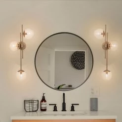 LNC Modern Rose Gold Vanity - Clear Glass