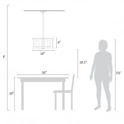LNC Industrial Farmhouse Chandelier-4 Lights