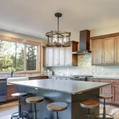 LNC Industrial Farmhouse Chandelier-4 Lights