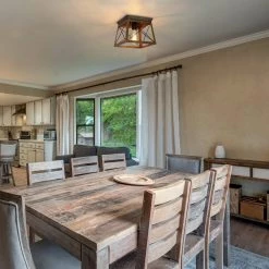 LNC Wooden Cage Flush Mount Light-Clearance Lighting