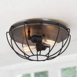 Hot Sale LNC-Semi Orb Metallic Flush Mount - Industrial & Modern
