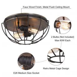 Hot Sale LNC-Semi Orb Metallic Flush Mount - Industrial & Modern
