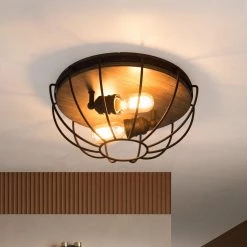 Hot Sale LNC-Semi Orb Metallic Flush Mount - Industrial & Modern