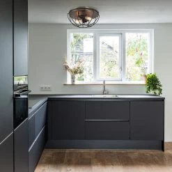 Hot Sale LNC-Semi Orb Metallic Flush Mount - Industrial & Modern