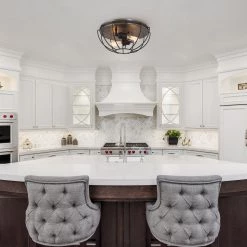 Hot Sale LNC-Semi Orb Metallic Flush Mount - Industrial & Modern