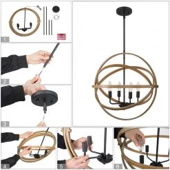 LNC-Orb Farmhouse Lantern For Kitchen Island-Open Box Lighting