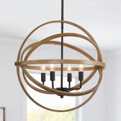 Google Hot Sale LNC-Orb Farmhouse Round Lantern - 4 Lights