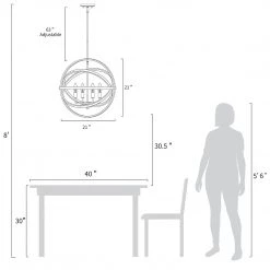 Google Hot Sale LNC-Orb Farmhouse Round Lantern - 4 Lights