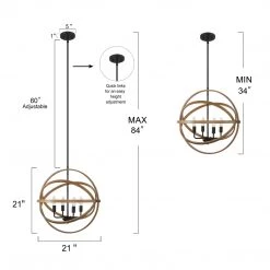 LNC-Orb Farmhouse Lantern For Kitchen Island-Open Box Lighting